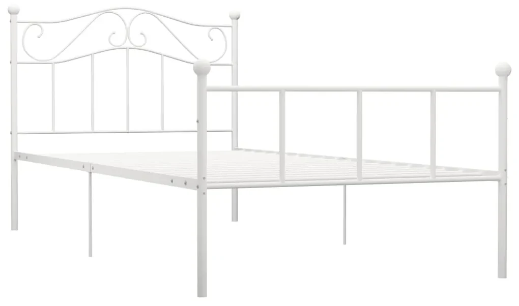 284516 vidaXL Cadru de pat, alb, 90 x 200 cm, metal