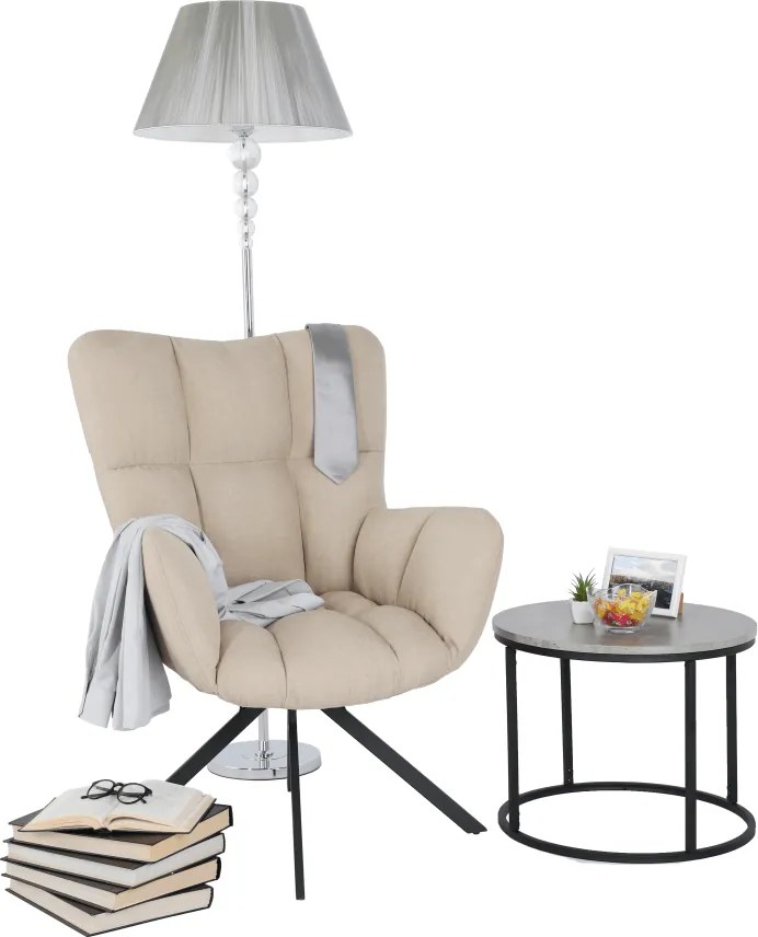 Scaun de design ţesătură bej, KOMODO