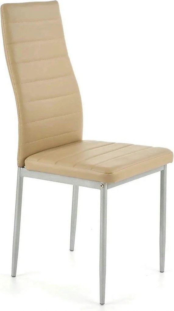 Scaun bucatarie K70, maro deschis/gri, metal/piele ecologica, 41x50x98