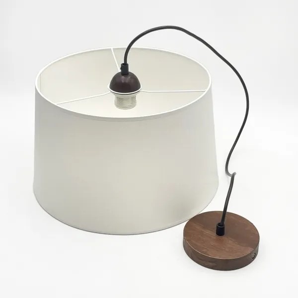 Lustră suspendată AIDA pe cablu, 1xE27, 60W, 230V, Ø 35 cm, stejar/nuc/alb