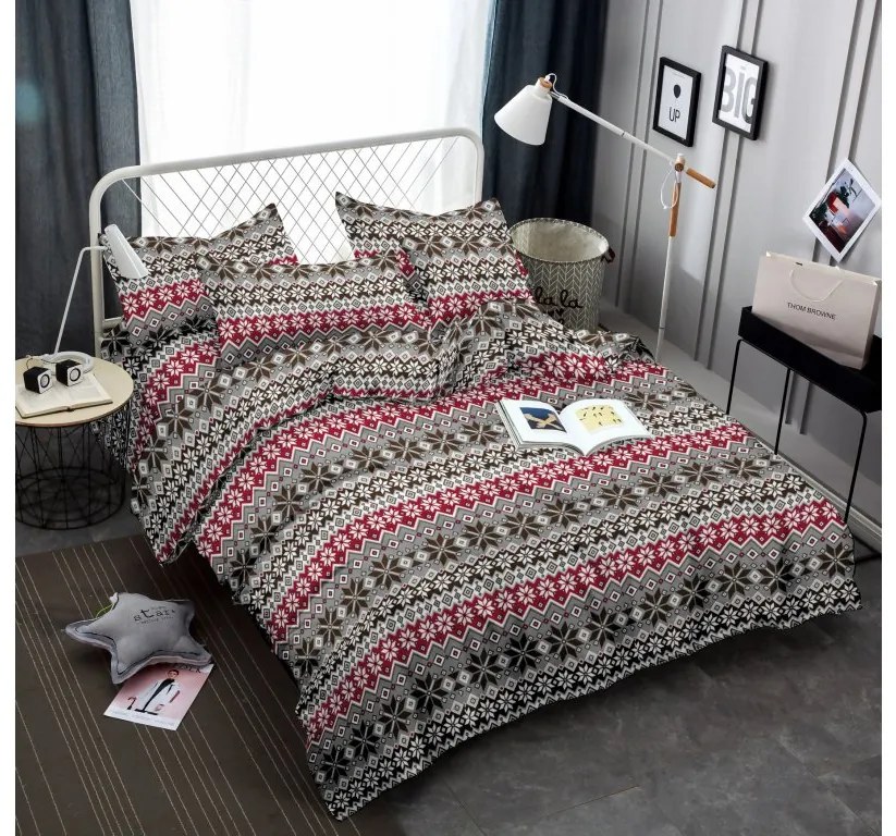 Lenjerie de pat din microfibra WIMPLE gri + cearsaf microplus SOFT 90x200 cm gri închis