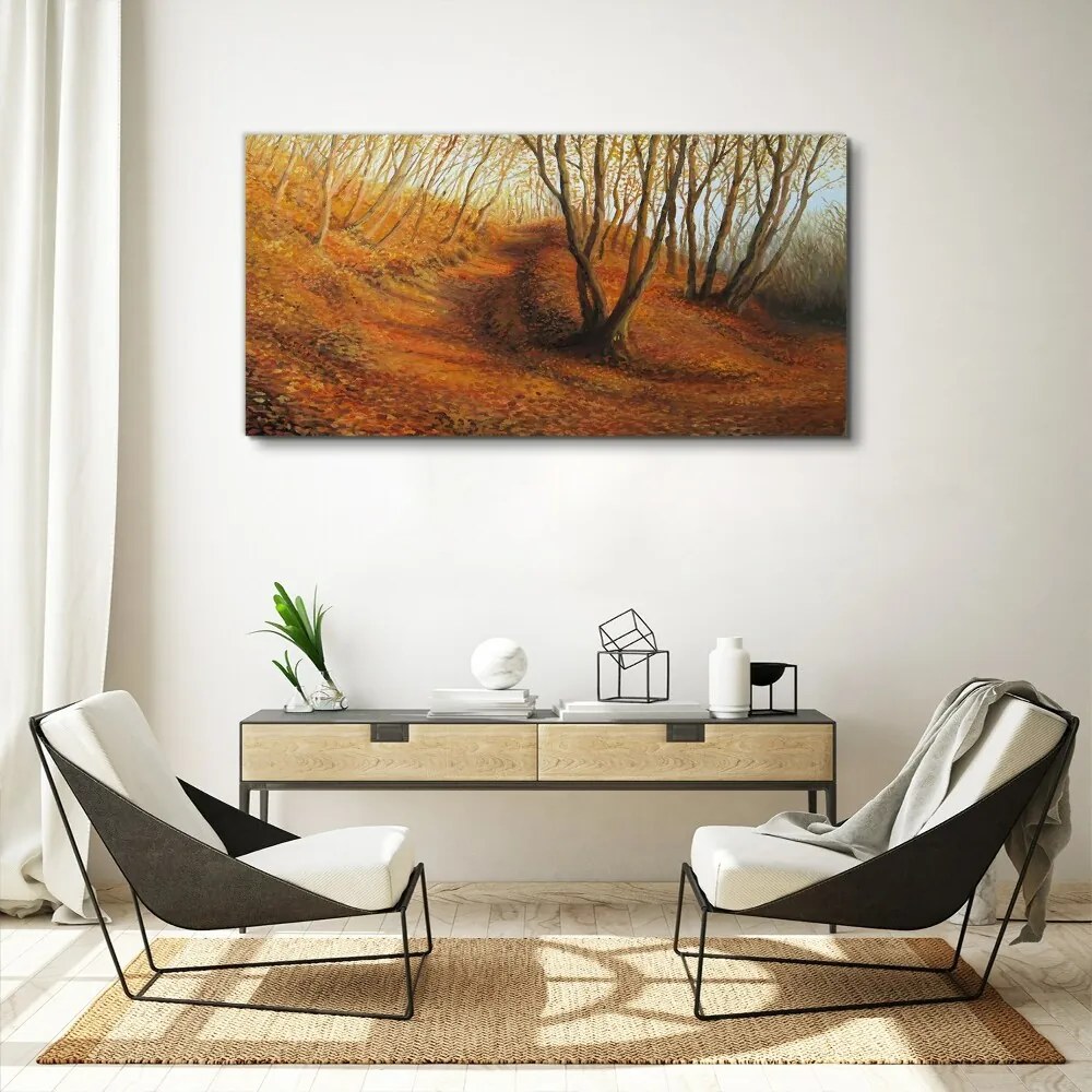 Tablou canvas frunze de pădure de toamnă