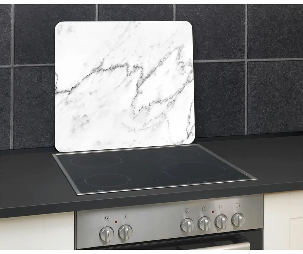 Protecție pentru peretele de la aragaz din sticlă temperată 50x56 cm Marble – Wenko