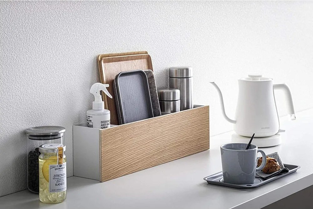 Organizator alb/în culoare naturală pentru papetărie din metal Rin – YAMAZAKI