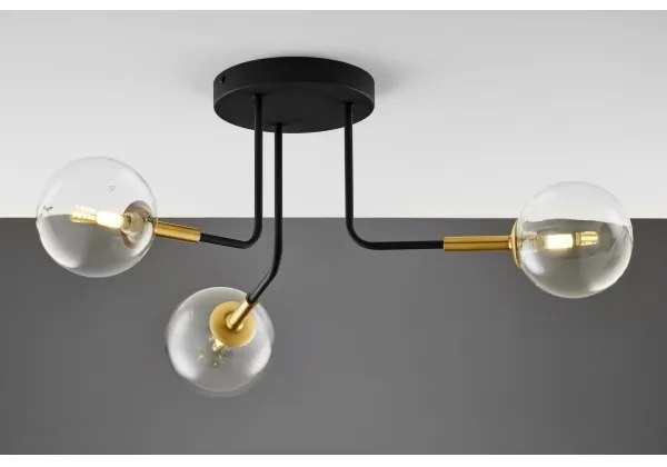 Lustră pe tijă Jupiter 2039 BURANO 3xG9/10W/230V negru/auriu/transparent