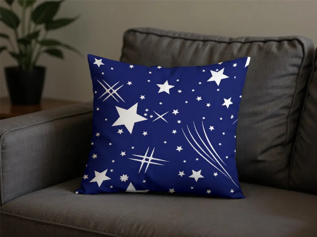 Set 2 bucati fete de perna decorative din microfibra NIGHT SKY 45x45 cm, albastru