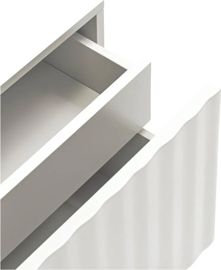 Noptieră albă cu aspect mat Sierra – Teulat