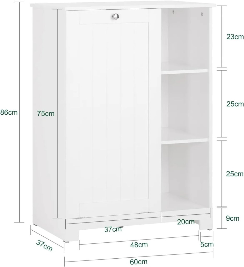LOTUS26 - Cos de rufe Alb, 60 cm - Mobilier Baie Lotus