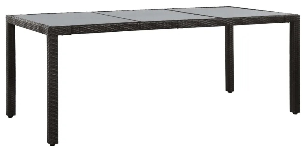 Set mobilier de exterior, 9 piese, negru, poliratan