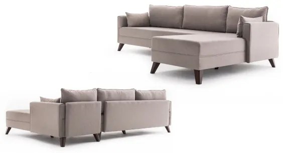 Colțar în L KORFU, crem, pe partea dreaptă