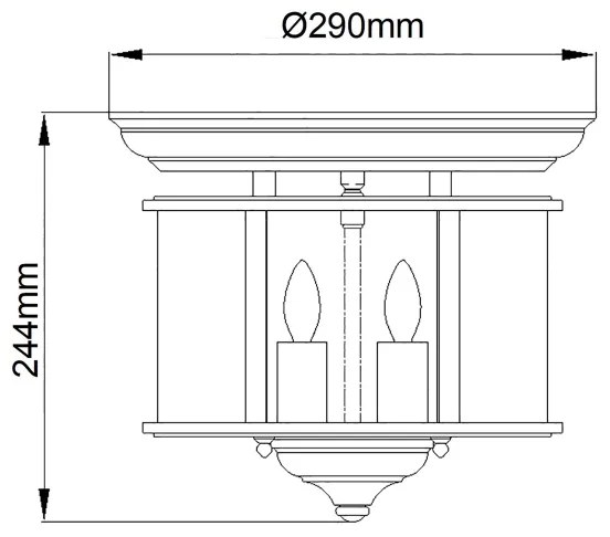 Plafonieră GENTRY 3xE14/40W/230V aurie Elstead HK-GENTRY-F-PB