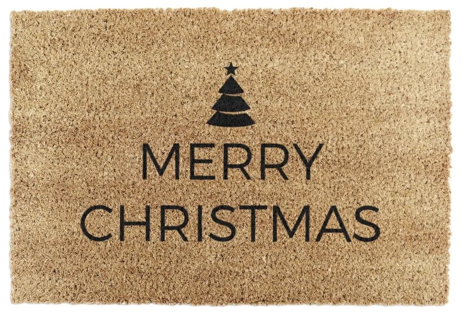 Covoraș de intrare din fibre de nucă de cocos 40x60 cm cu model de Crăciun Merry Christmas – Artsy Doormats