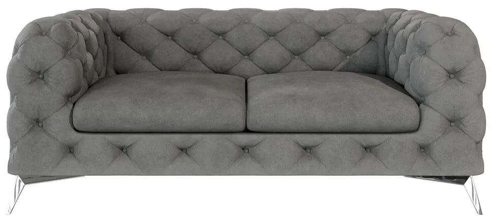 Canapea gri cu tapițerie din catifea 185 cm Chelsea – Ropez