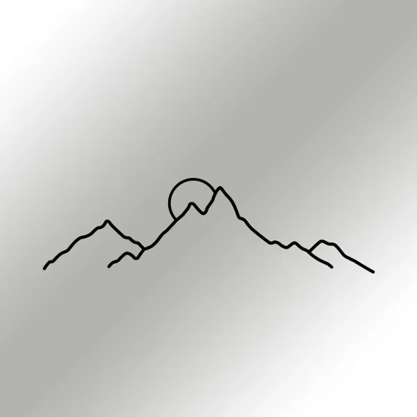 Decorațiune de perete 100x29 cm metal munți