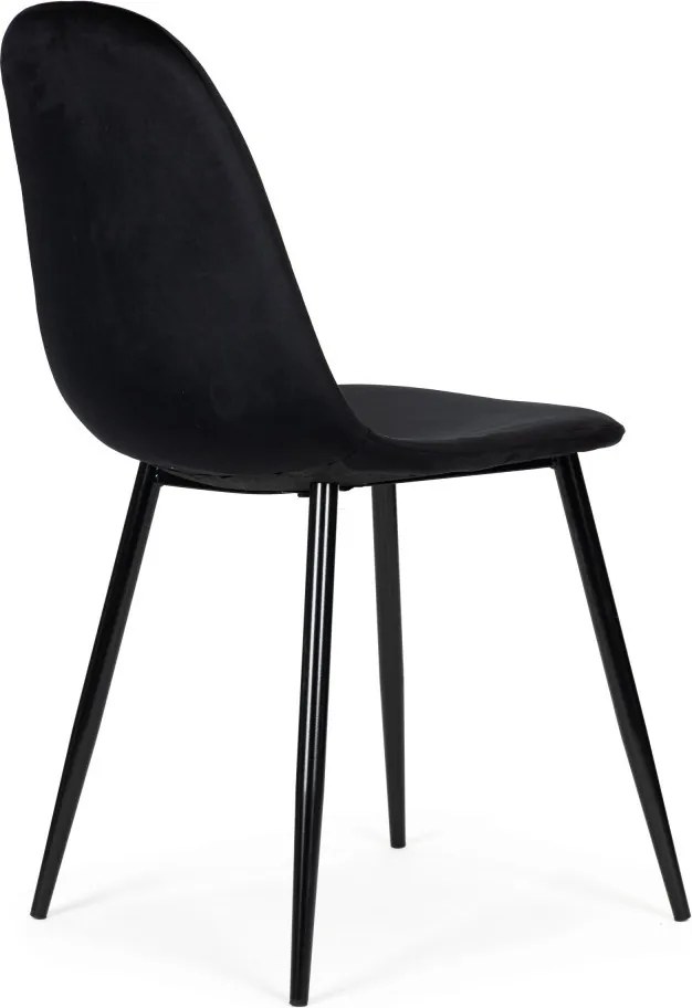 Set de 4 scaune din catifea negru