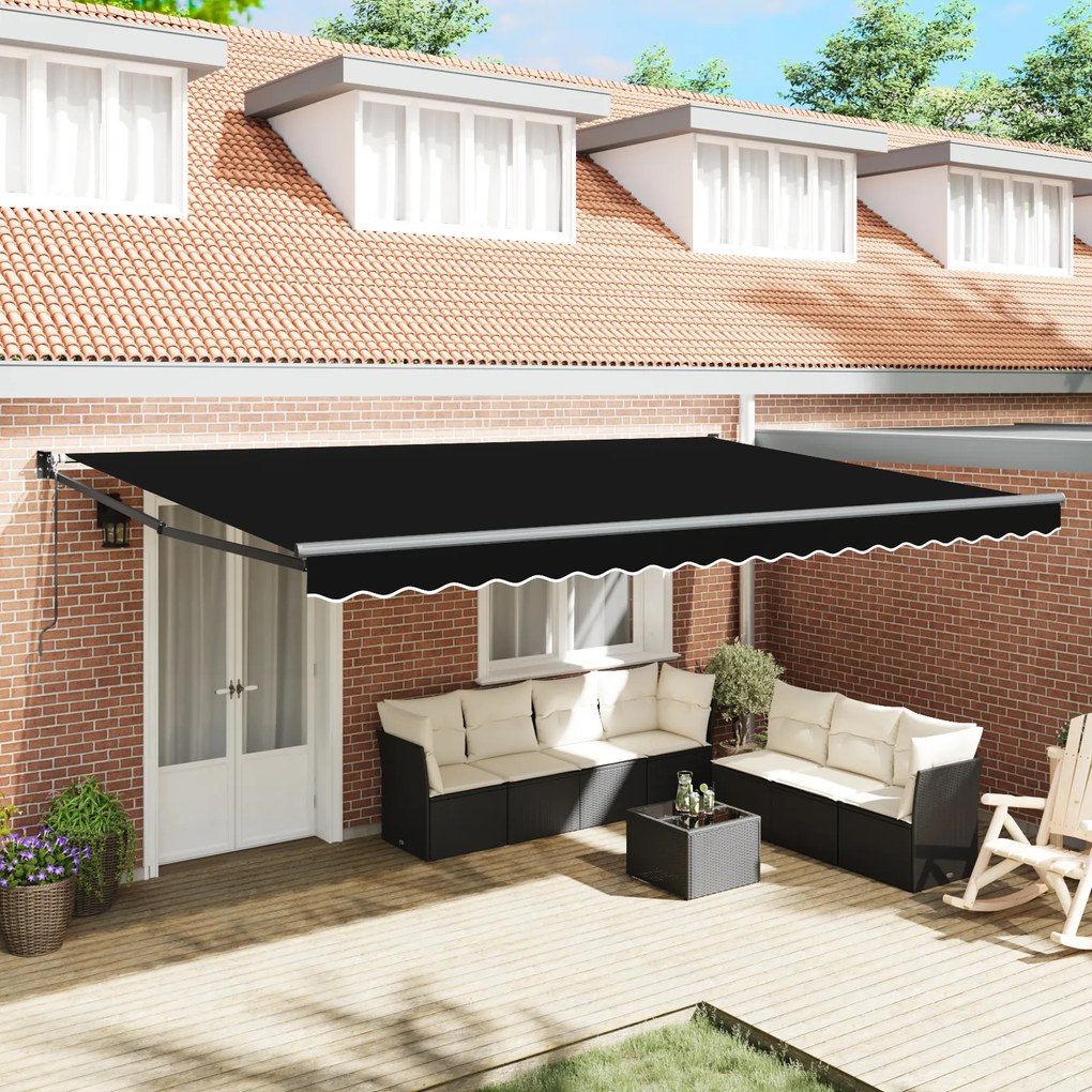 Marchiză Retractabilă Automată Neagră 500x300 cm