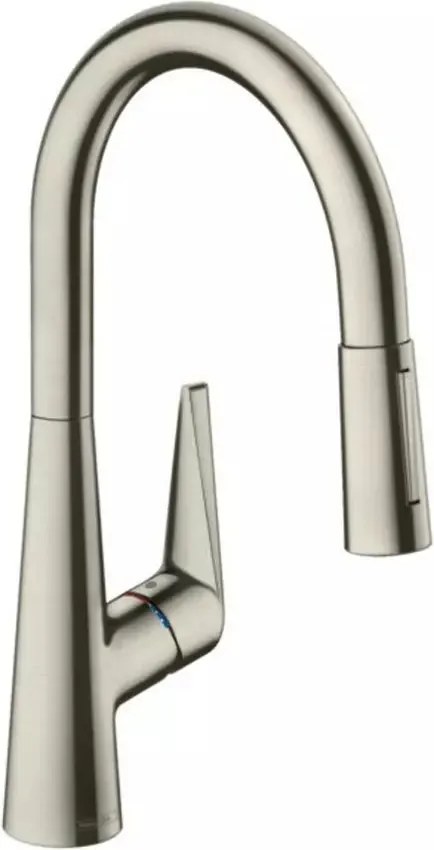 Baterie bucatarie cu dus extractibil crom periat Hansgrohe Talis M51 200 cu 2 jeturi