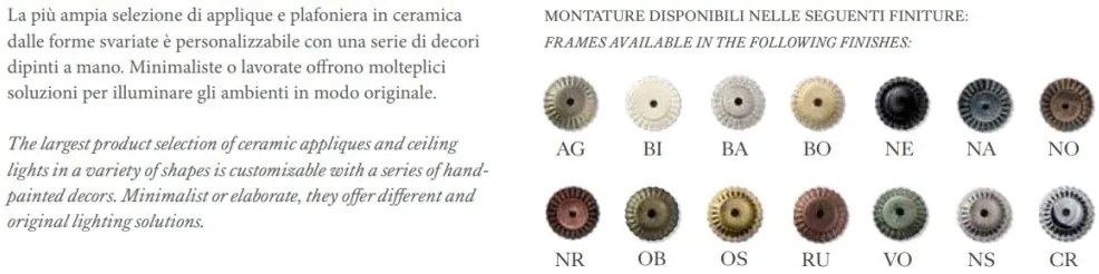 Aplica de perete clasica realizata manual din ceramica TRIESTE