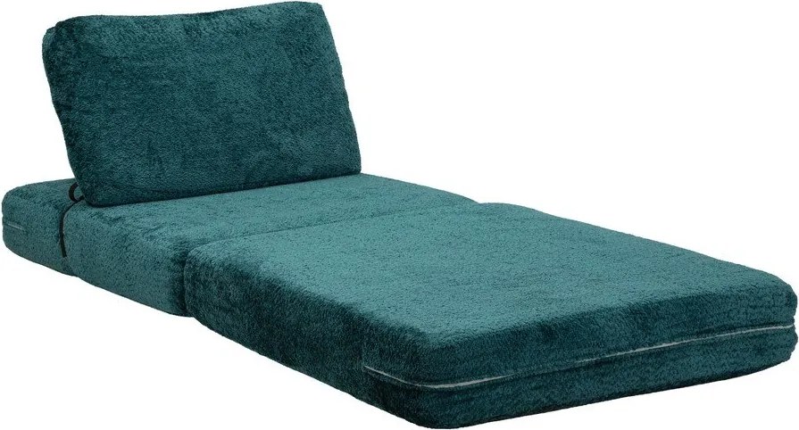 Fotoliu albastru-verde extensibil cu tapițerie din țesătură bouclé Faster – Mauro Ferretti