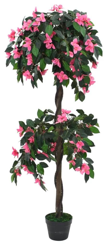 Planta artificiala Rododendron cu ghiveci, 155 cm, verde si roz 1, Roz, rododendron   155 cm