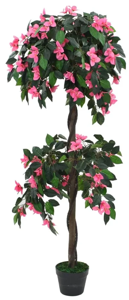 Planta artificiala Rododendron cu ghiveci, 155 cm, verde si roz 1, Roz, rododendron 155 cm