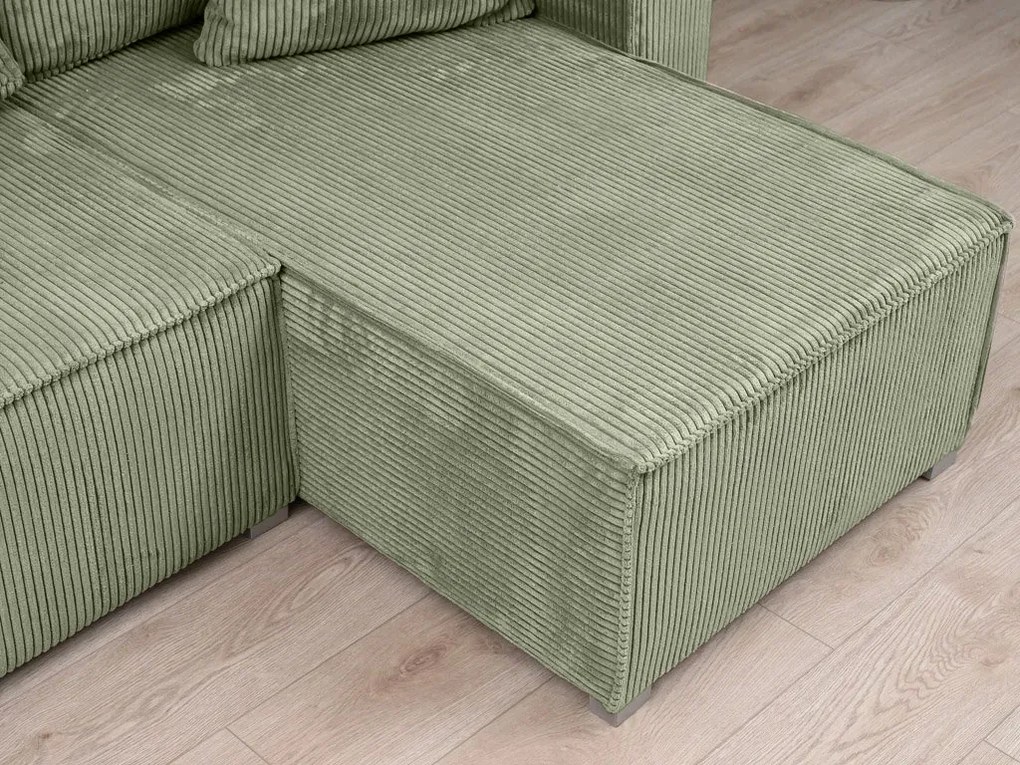 Canapea colt extensibila SMART COSARO menta, cu colt bilateral + 2 perne CADOU