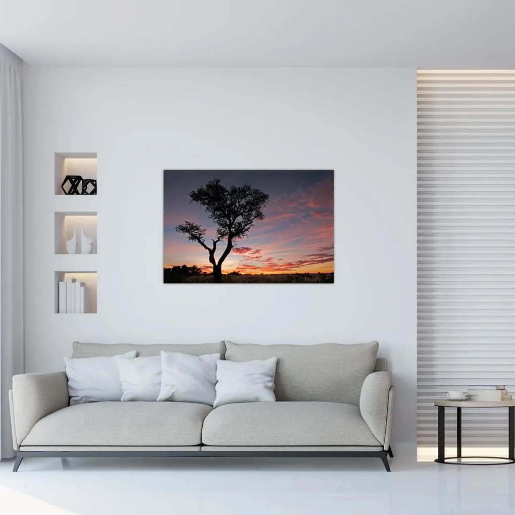 Tablou - Copac și nuanțe roșiatice (90x60 cm)