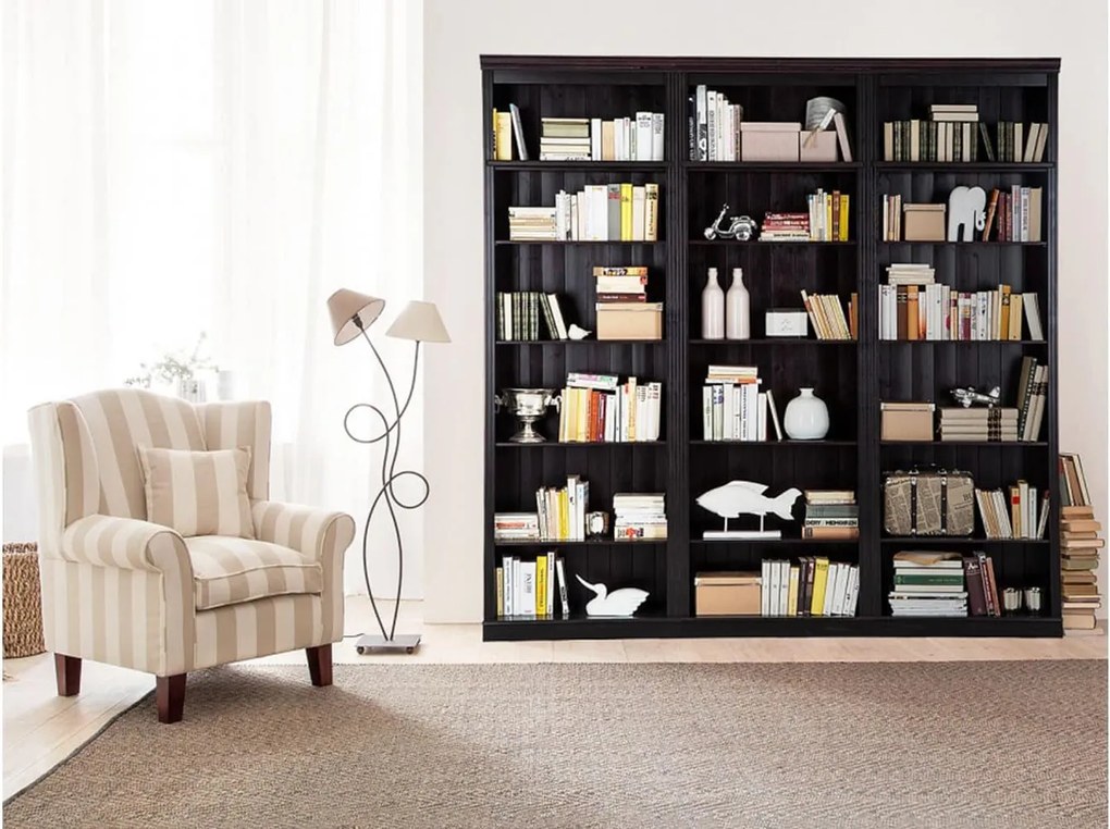 Bibliotecă lemn masiv, 220 × 35 × 220 cm