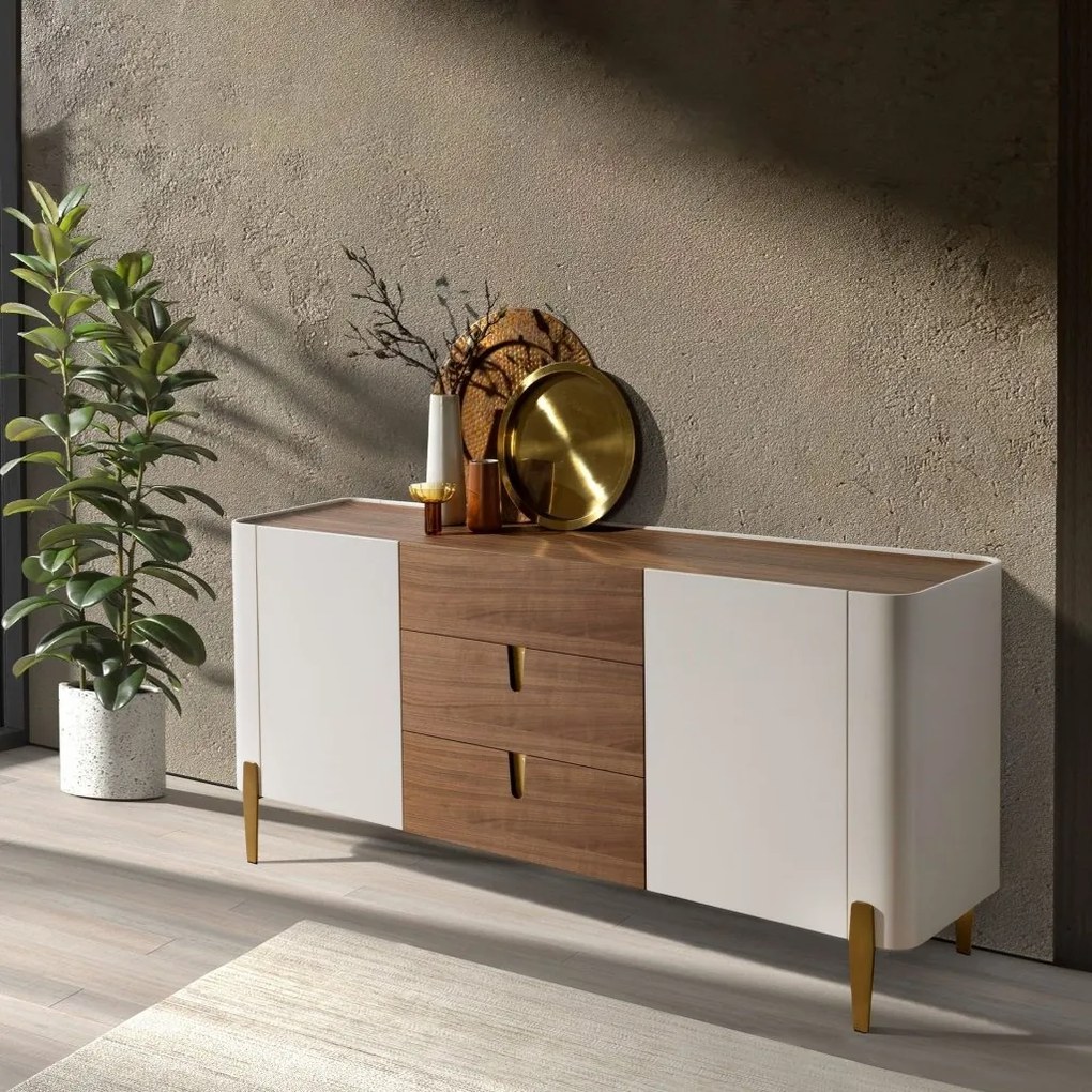Comoda deosebita design LUX Walnut-Bej