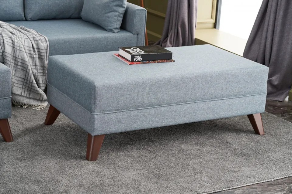 Coltar Extensibil si Taburet Bella Soft Mini Köşe Right, Albastru