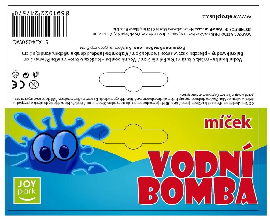 Joy Park Bombă cu apă, minge 6 buc, 5 cm