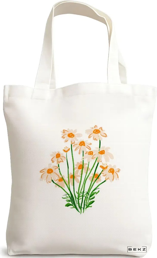 Sacosa de Panza pentru Cumparaturi, Geanta Tote, model Margarete, 38x34.5 cm, Alba, BEKZ®
