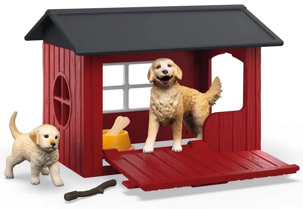 Schleich 42722 Căsuță pentru câine cu GoldenRetriever