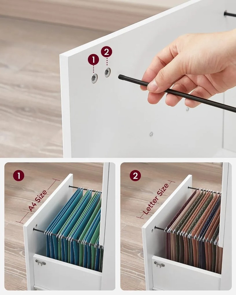 Fiset, dulap birou Vasagle Alb 54.4x43.8x40 cm