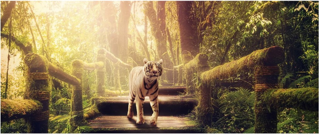 Tablou cu tigrul în djunglă (120x50 cm)