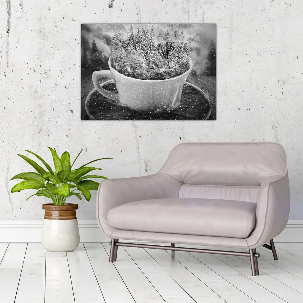 Tablou pe sticlă - O ceașcă de natură (70x50 cm)