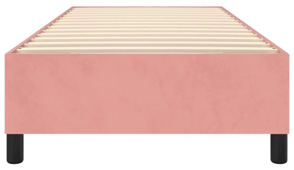 Cadru de pat box spring, roz, 100x200 cm, catifea Roz, 35 cm, 100 x 200 cm