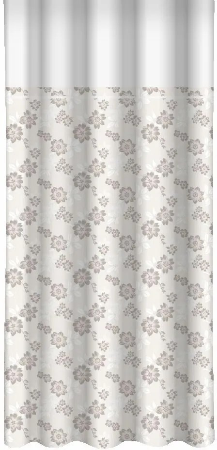 Draperie cu flori bej imprimate și margine albă Lățime: 160 cm | Lungime: 250 cm