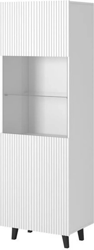 Vitrina PAFOS, alb, PAL laminat/sticla, 60x40x182 cm