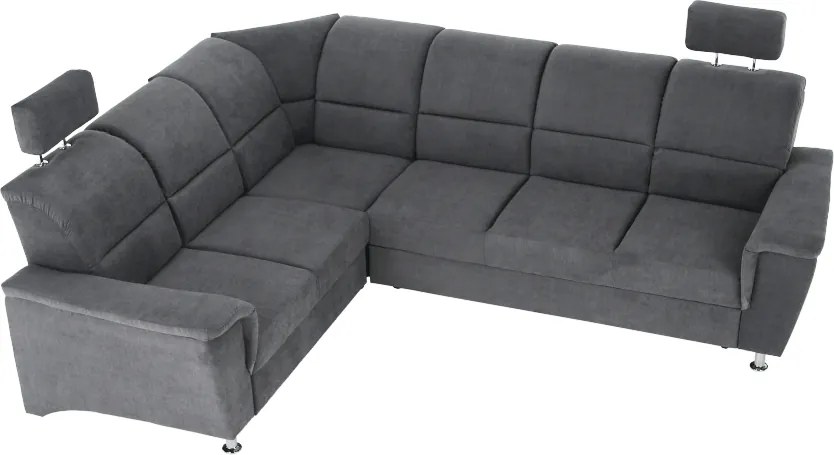 Colţar extensibil, material textil gri, model stânga, SANTIAGO