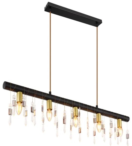 Globo 15532-5HB - Candelabru suspendat pe cablu KIRA, 5xE14/40W/230V, negru