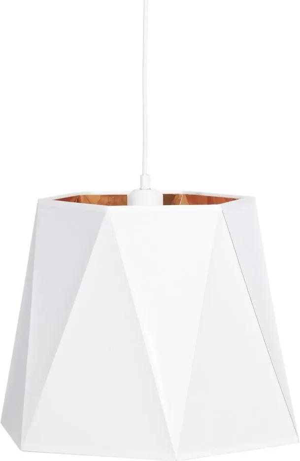 Corp de iluminat suspendat alb Ø 40cm H 30cm Ceiling Lamp White/Gold Metal | PRIMERA COLLECTION