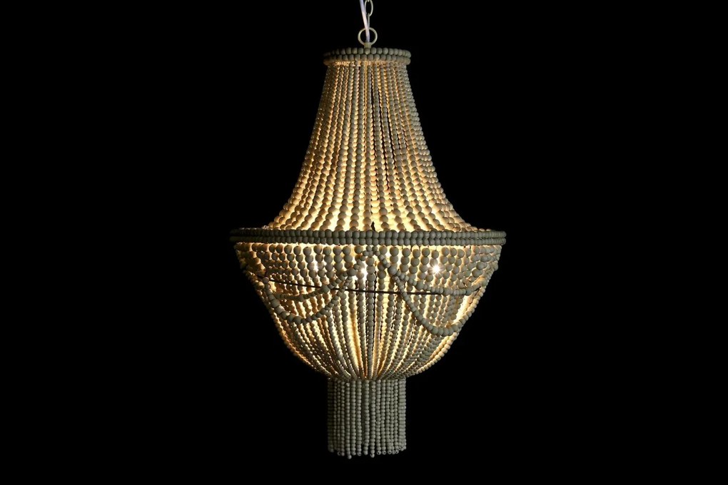 Lustră suspendată din metal, galben, cu 50 de sfere, 73 x 50 cm, „Clamecy”