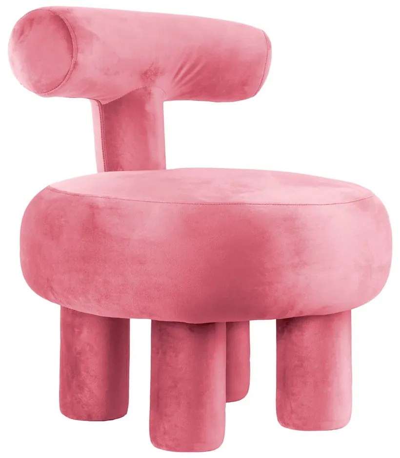 Fotoliu roz cu tapițerie din catifea Abrazo – Leitmotiv