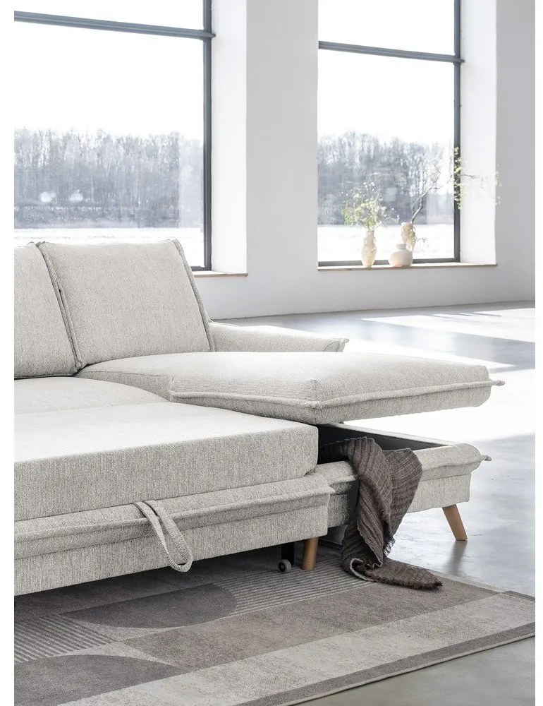 Colțar bej extensibil (cu colț pe partea dreaptă) Charming Charlie – Miuform