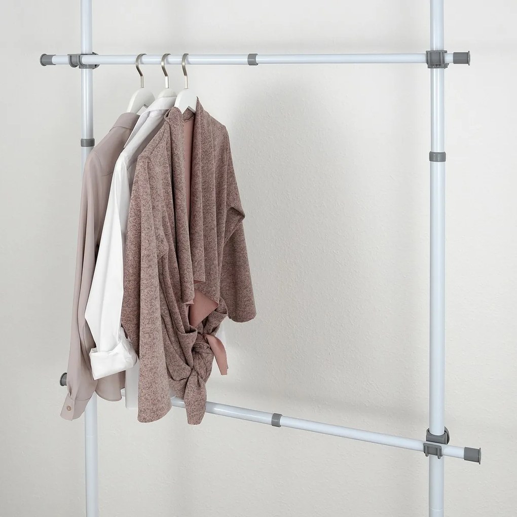 Wenko Set de 2 bare telescopice orizontaleHerkules, alb