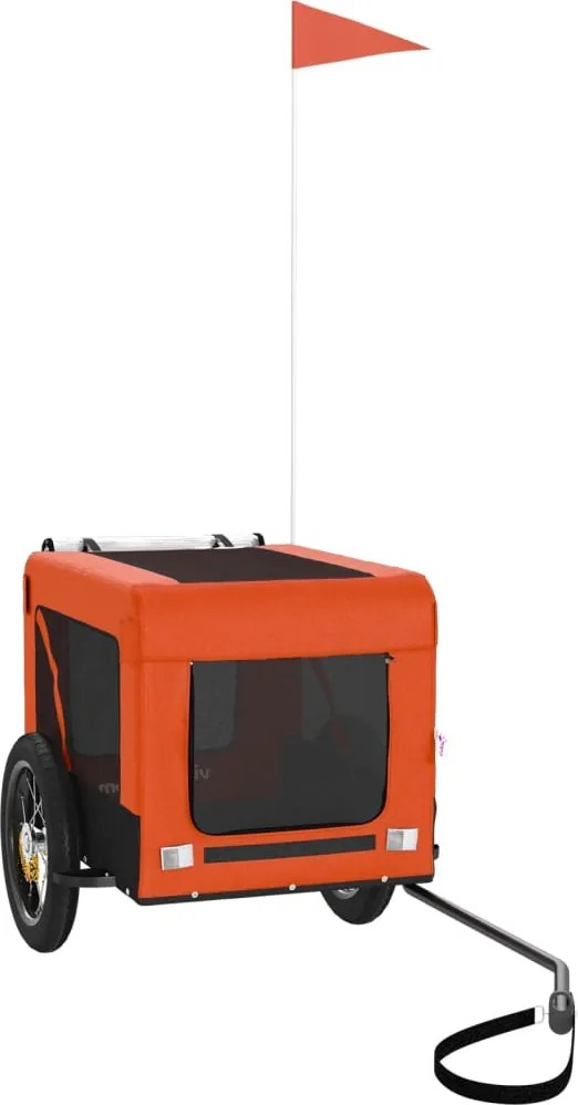 vidaXL Remorcă bicicletă animale companie portocaliu/negru oxford/fier