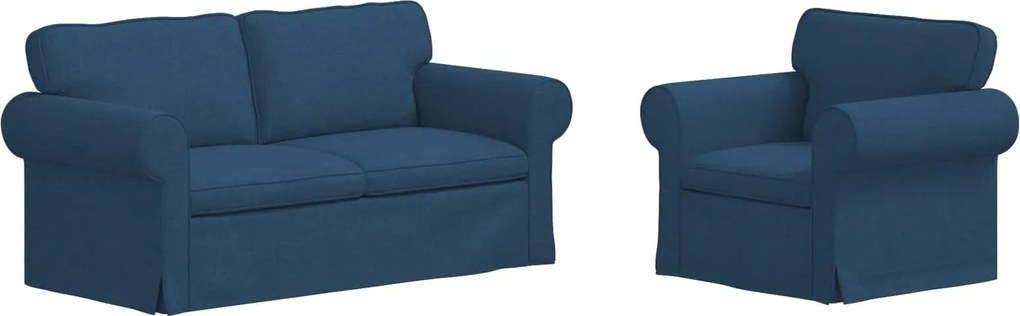 vidaXL Set de canapea 2 pcs albastru 175 x 82 x 80 cm țesătură