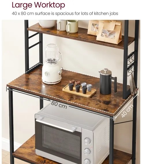 Etajeră pentru bucătărie MARGE, maro/negru