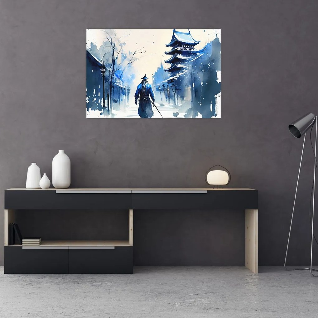 Tablou - Samurai, aquarel (90x60 cm)